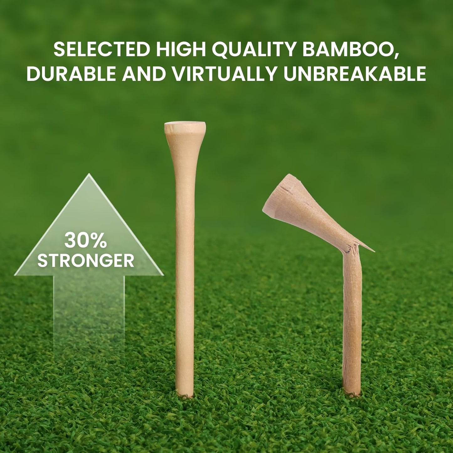 FINGER TEN Bamboo Golf Tees Wood 1 1/2 2 3/4 3 1/4 Inch Wooden Short Long Tee Color Bulk 250/500/1000/2000 Count for Men Women Kids in Red Pink USA Flag