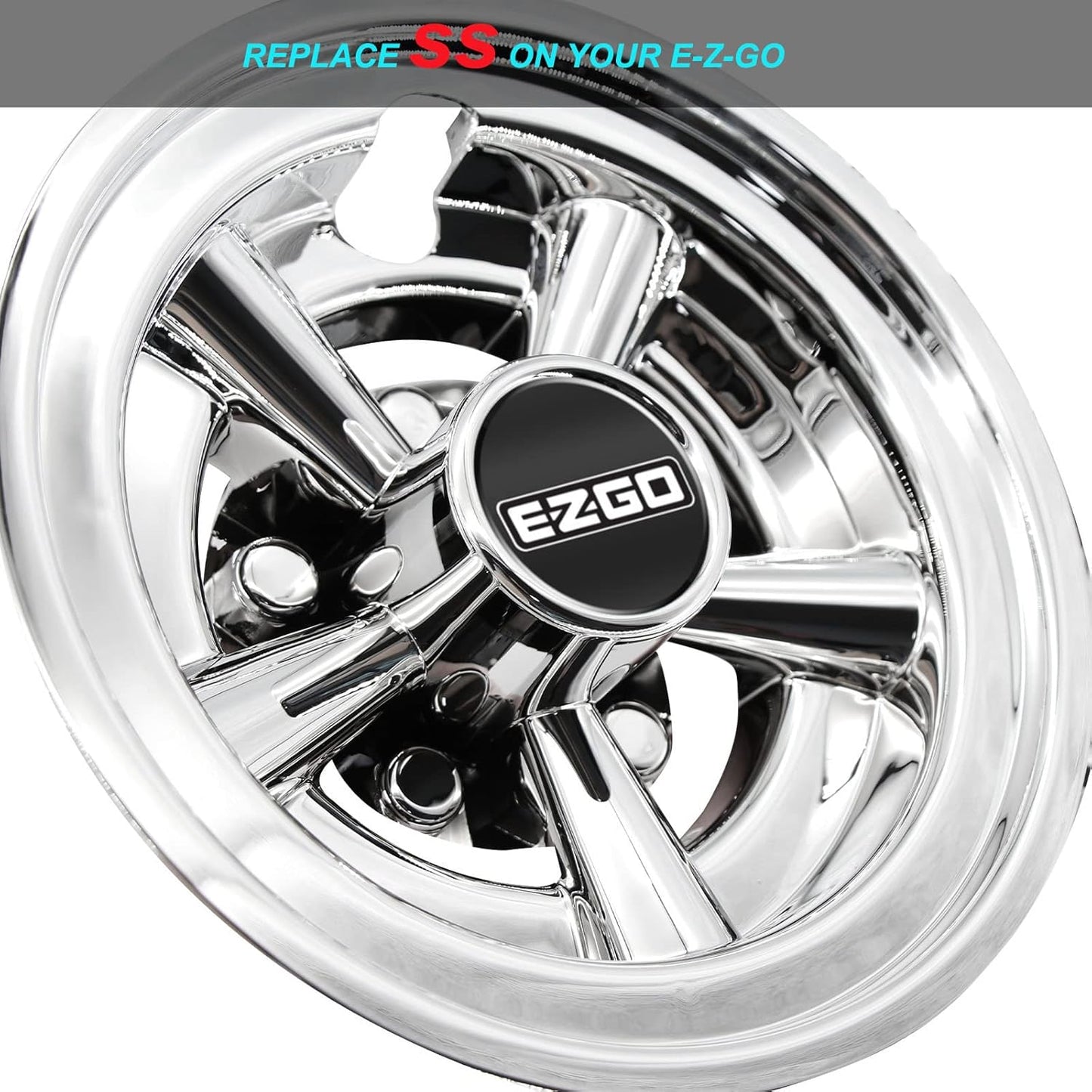 Logo Sticker for EZGo Golf Cart Hubcap 8", Universal Wheel Covers Hub Caps for Club Car, EZGo, Yamaha Golf Buggies Size 8 inch (4 Pack)