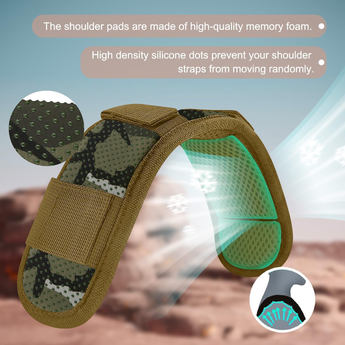 ZINZ 2-Pack Universal Shoulder Pad with Ultra Thick Cushion for Bag Luggage Bag Crossbody, Plus Long & Anti-Slip & Breathable,CA01FL02