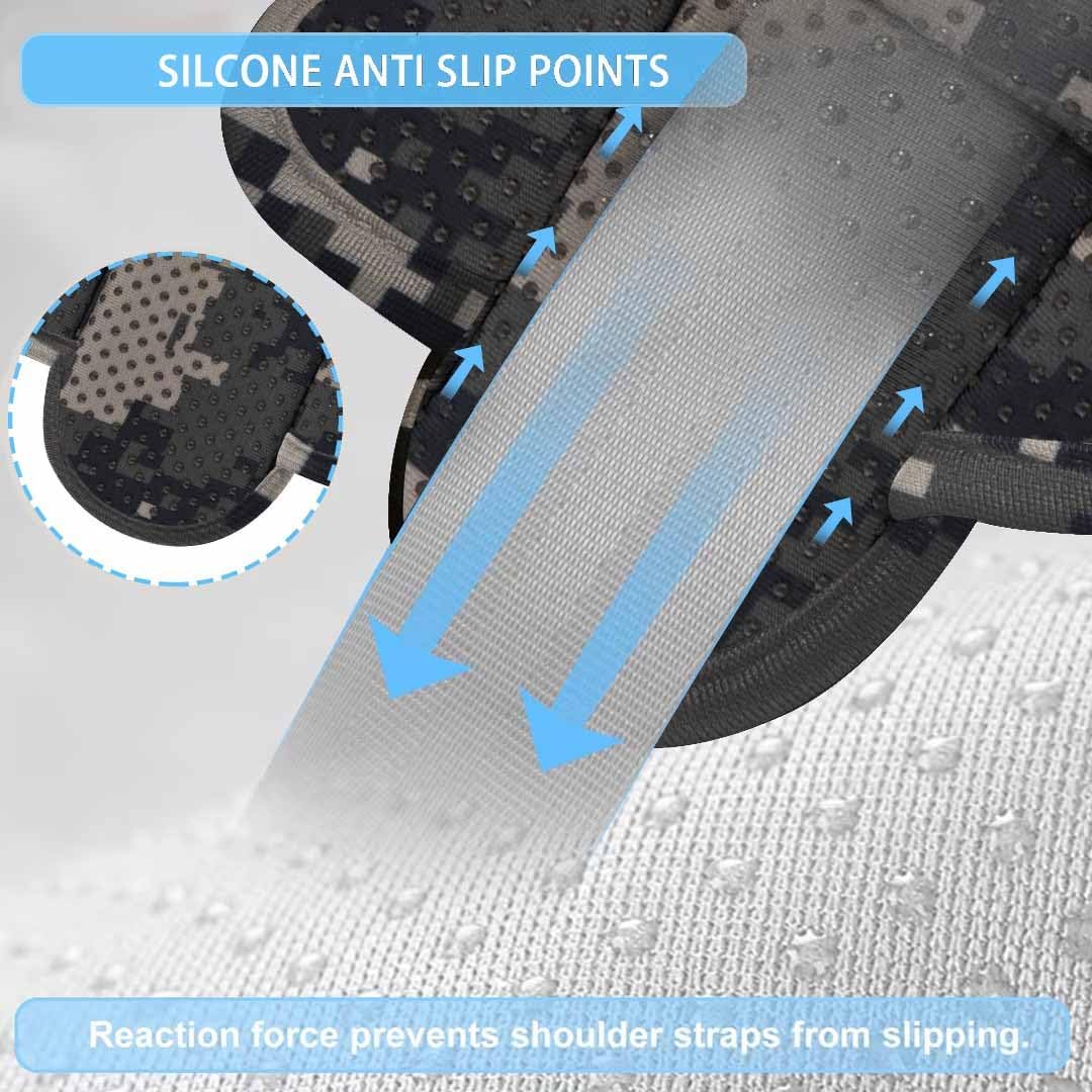 ZINZ 2-Pack Universal Shoulder Pad with Ultra Thick Cushion for Bag Luggage Bag Crossbody, Plus Long & Anti-Slip & Breathable,Camouflage Gray