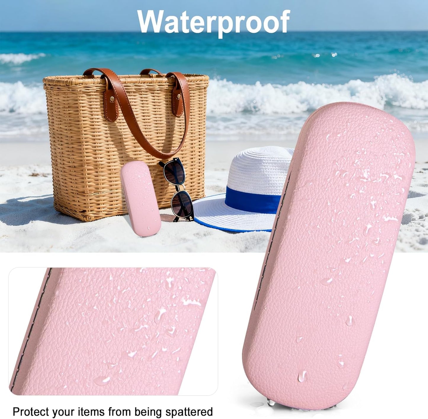 RayLove Glasses Case, Unisex Hard Shell Eyeglass Case, PU Leather Protective Hard Eye Glasses Cases with Eyewear Accessories