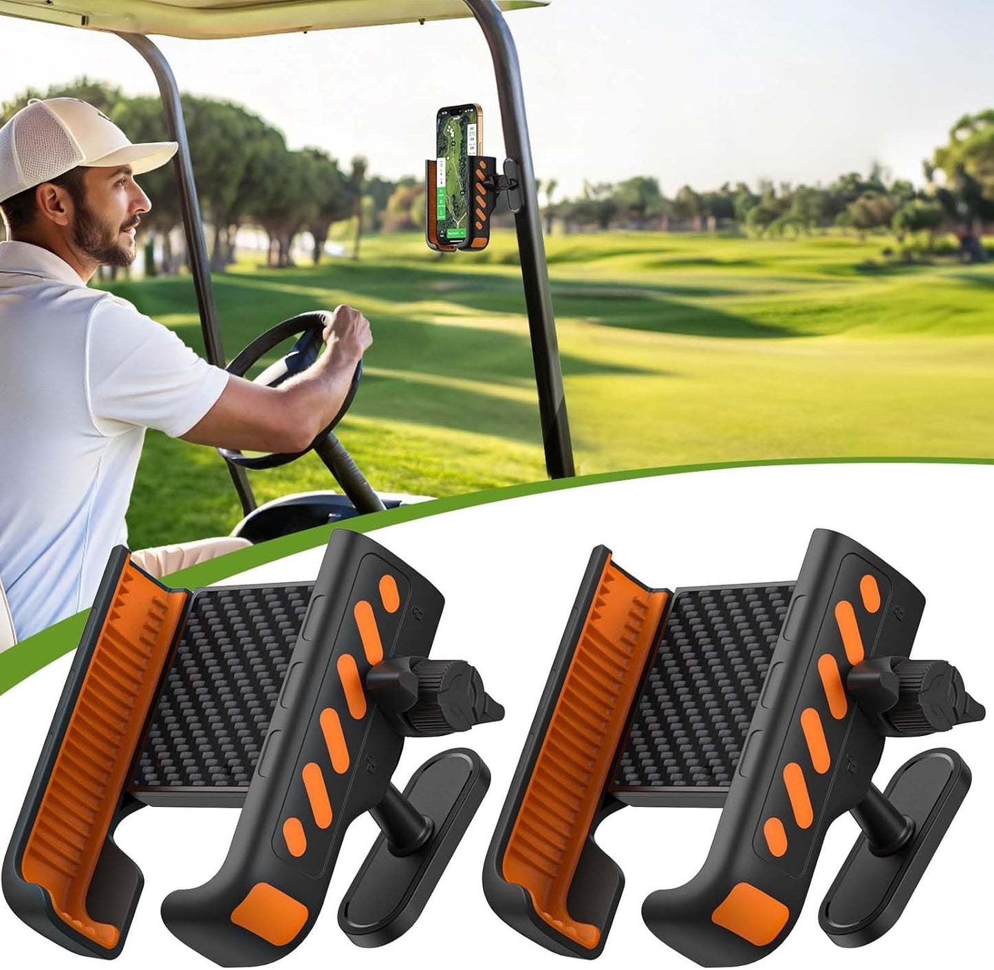 Magnetic Golf Cart Phone Holder - Premium N52 Magnet Phone Caddy Compatible with EZGO, Club Car, Yamaha, Universal Secure Mount for iPhone, Samsung & Smartphone, Durable Golf Accessories for Men Women