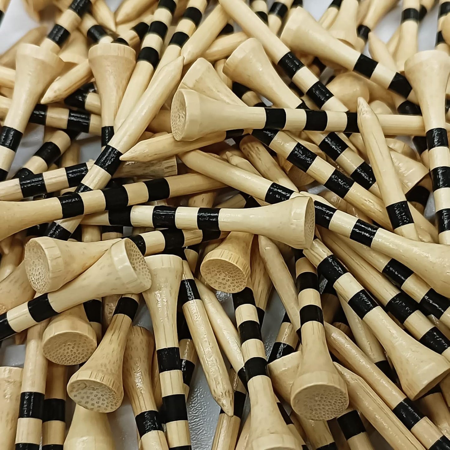 FINGER TEN Golf Tees Wood 3 1/4 2 3/4 Inch Wooden Bamboo 50/120 Count, Durable Biodegradable Colored Bulk Tee 70mm 83mm