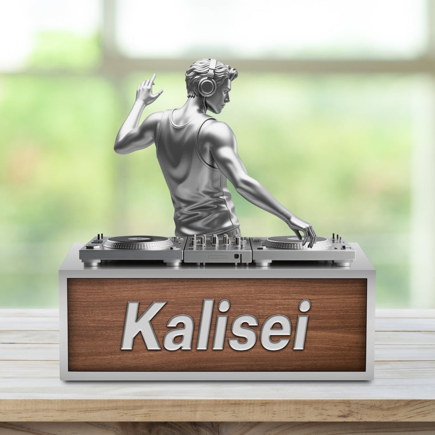 Custom DJ Name Desk Sign Personalized Acrylic DJ Desk Ornament Music Studio Decor Plaque Disc Player Hip-hop Singer Figurine Trinket Music Lovers Gift for Men Women