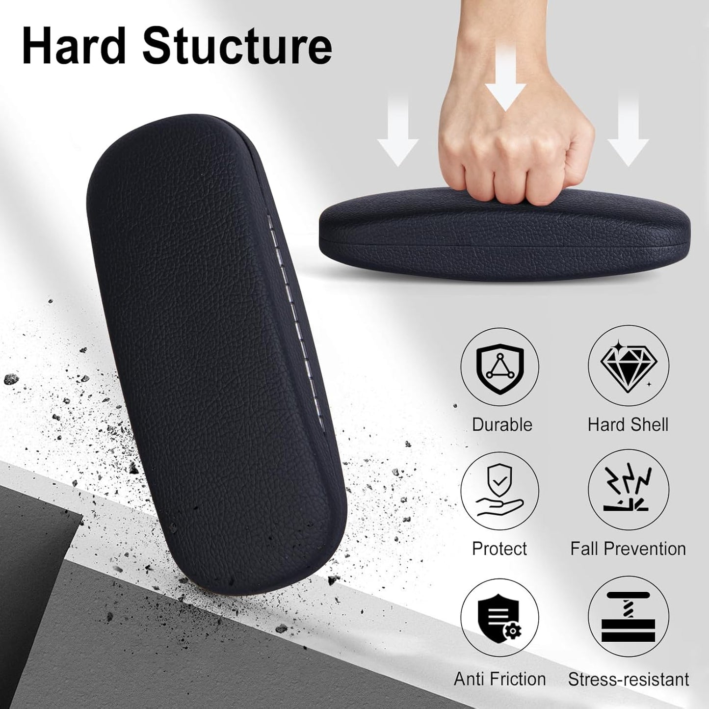 RayLove Glasses Case, Unisex Hard Shell Eyeglass Case, PU Leather Protective Hard Eye Glasses Cases with Eyewear Accessories