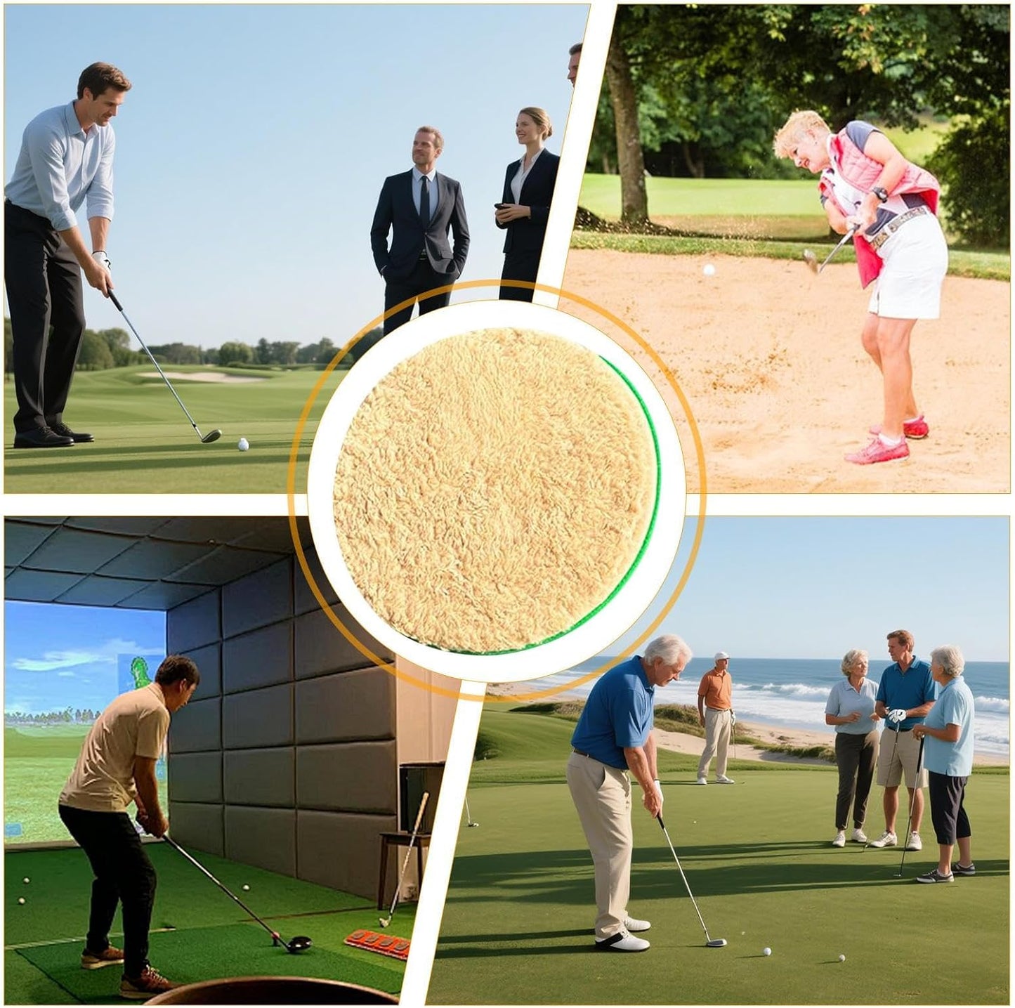 Golf Practice Bunker Hitting Mat, Sand Trap Trainer with Shallow, Golf Chipping Mat, Sports Training Chipping Training Simulator for Backyard Indoor Living Room Outdoor Yard Courtyard
