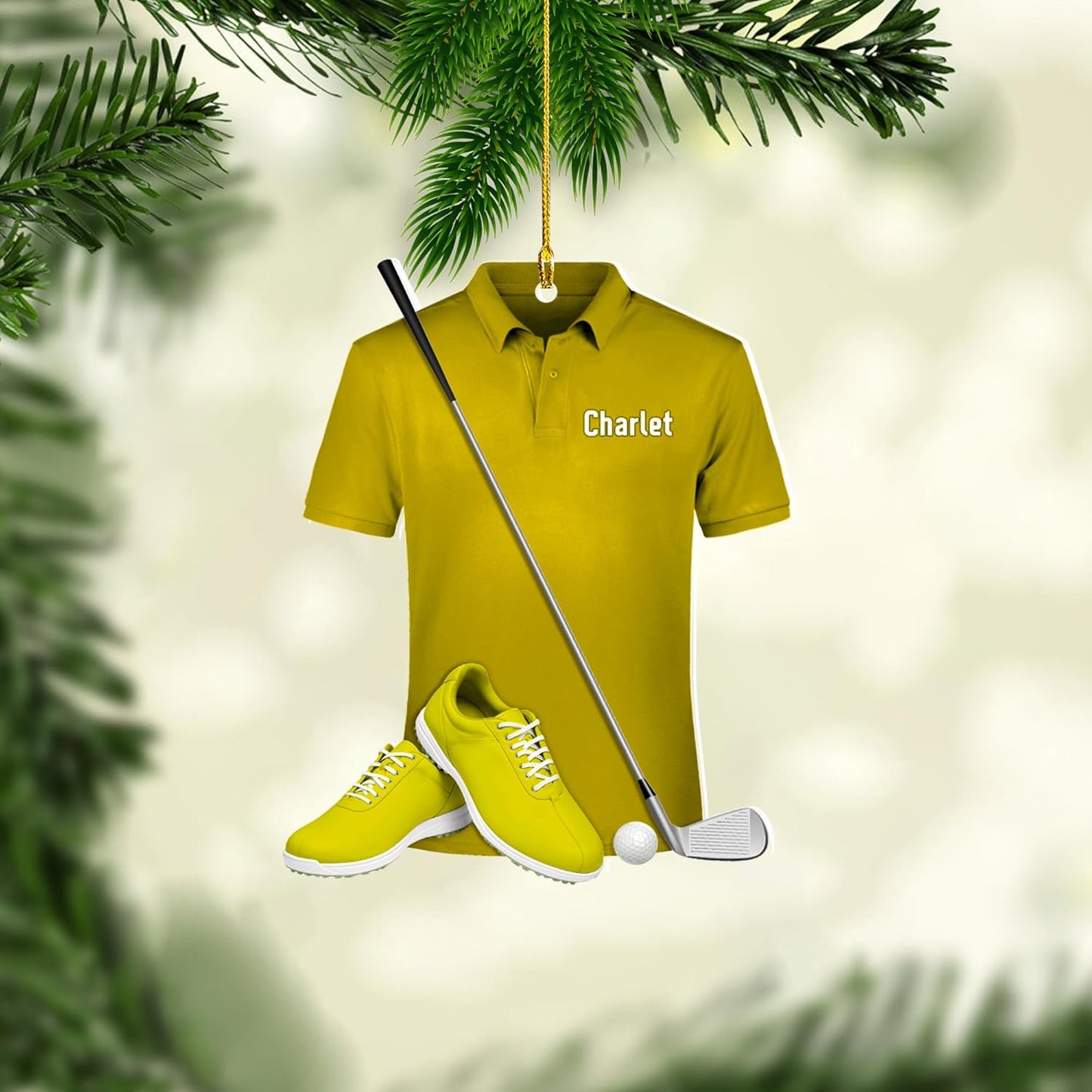 Personalized Golf Ornaments for Christmas Tree 2025 Custom Golf Christmas Ornament Golfing Bag Ornament Sports Golf Cart Ornaments Gift for Golfer Bag Golfing Lovers Hanging Decoration (G23)