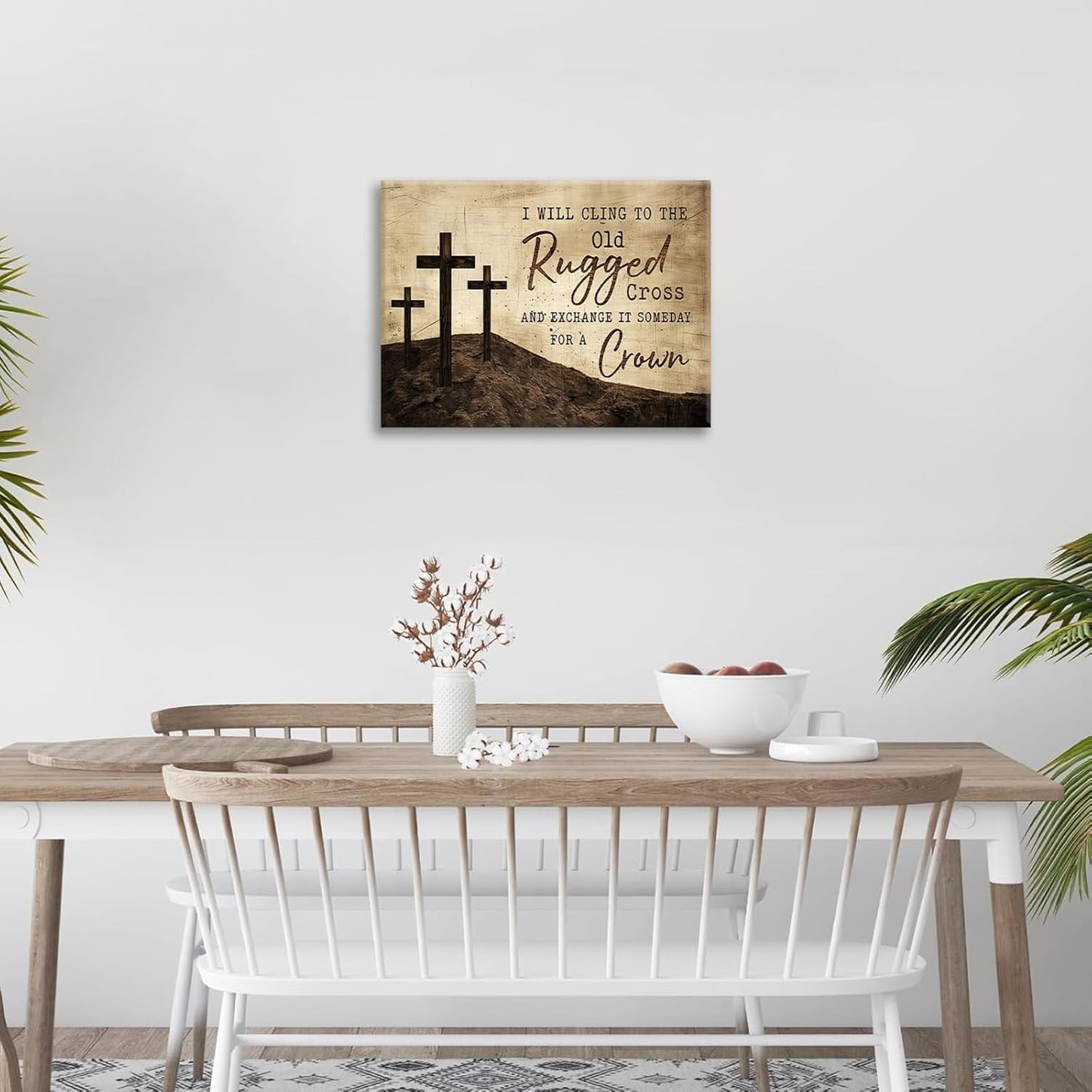 Christian Wall Art, Cross Pictures Wall Decor Religious Canvas Prints Framed Artwork Paintings Poster Home Office Decorations For Bathroom Bedroom Living Room Kitchen 20l X 16w