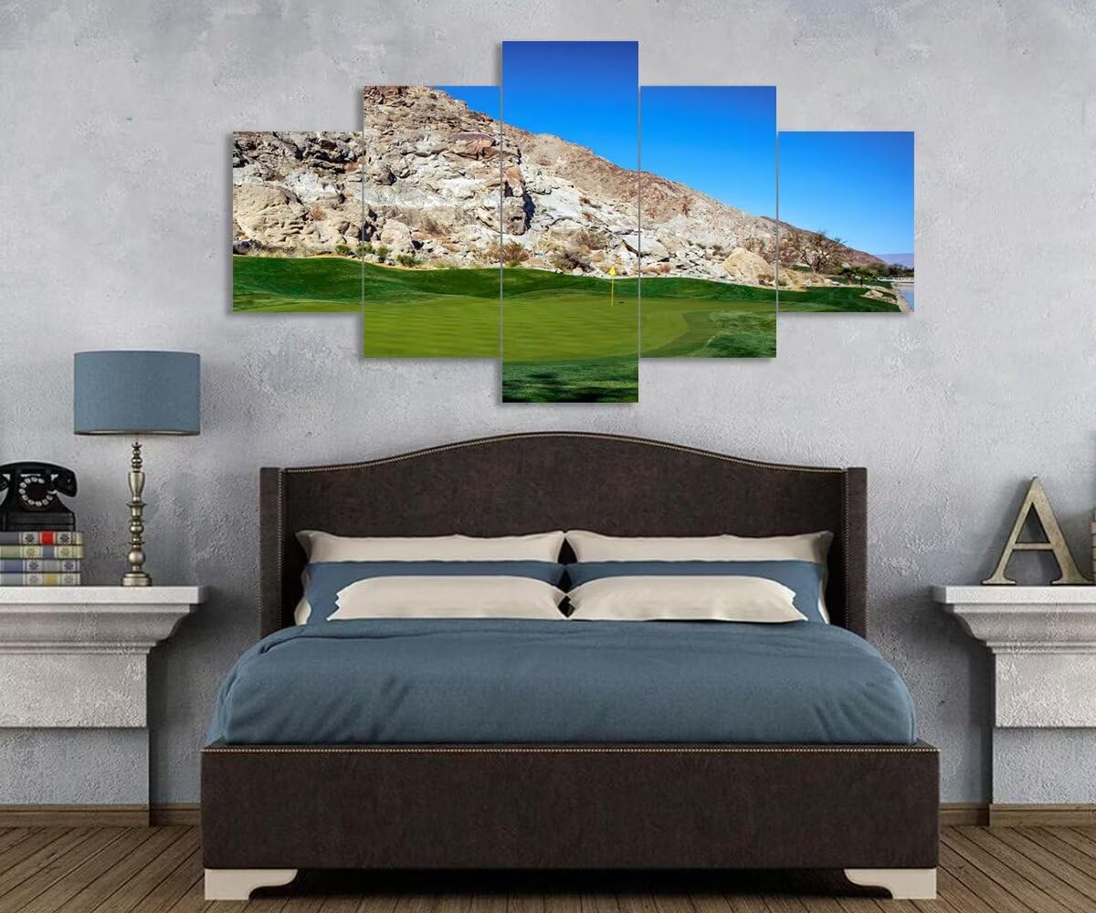 California Golf Course Wall Art for Living Room Bedroom Bathroom Home Decoraitons Golf Course in Palm Pictures Posters Framed Artwork Canvas Prints Ready to Hang(50''W x 24''H)