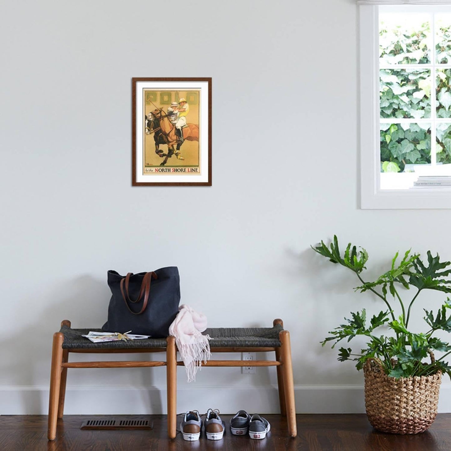 ART.COM Wall Art Print Polo Poster on Brown Frame, 17" x 23"