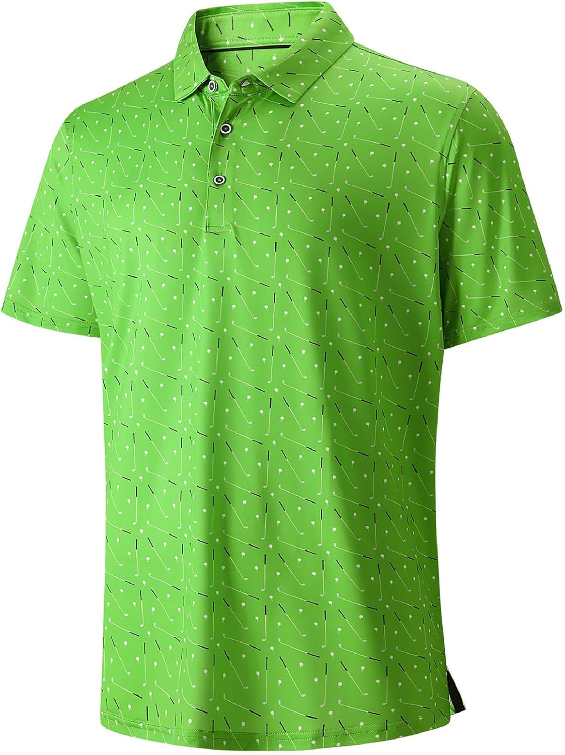 Hodaweisolp Golf Shirts for Men Dry Fit Print Moisture Wicking Performance Short Sleeve Polo Shirt