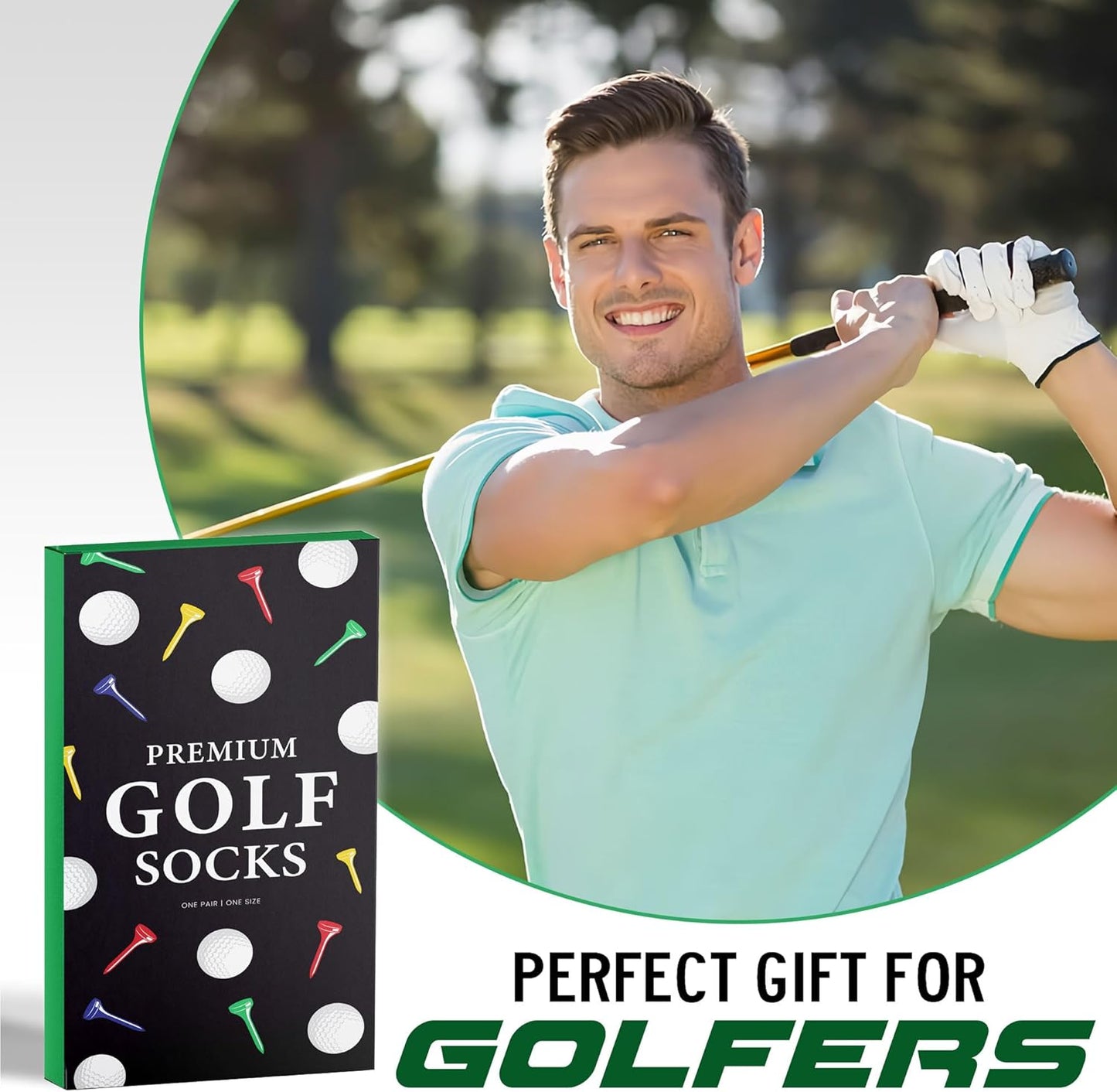 VICRAZY Golf Gifts for Men, Women - Golf Accessories, Golf Socks for Dad, Mom - Funny gift, Christmas Gifts, Stocking Stuffer