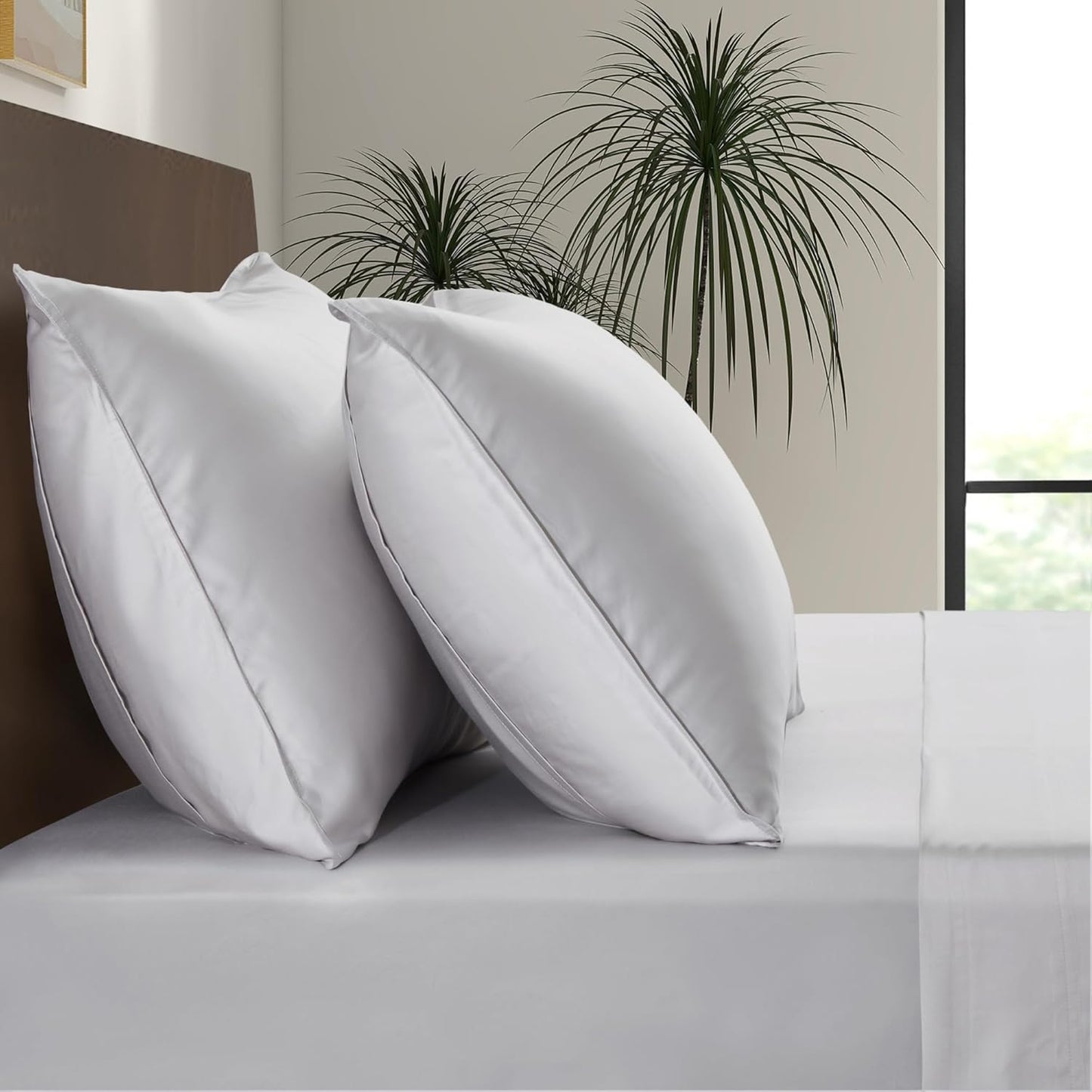 Luxury Bamboo Market | King Envelope Pillowcase Set | 100% Viscose Made from Bamboo | Organically Grown | Ultra Soft | Cooling | 2pcs [Dove Grey(Silver Grey)]