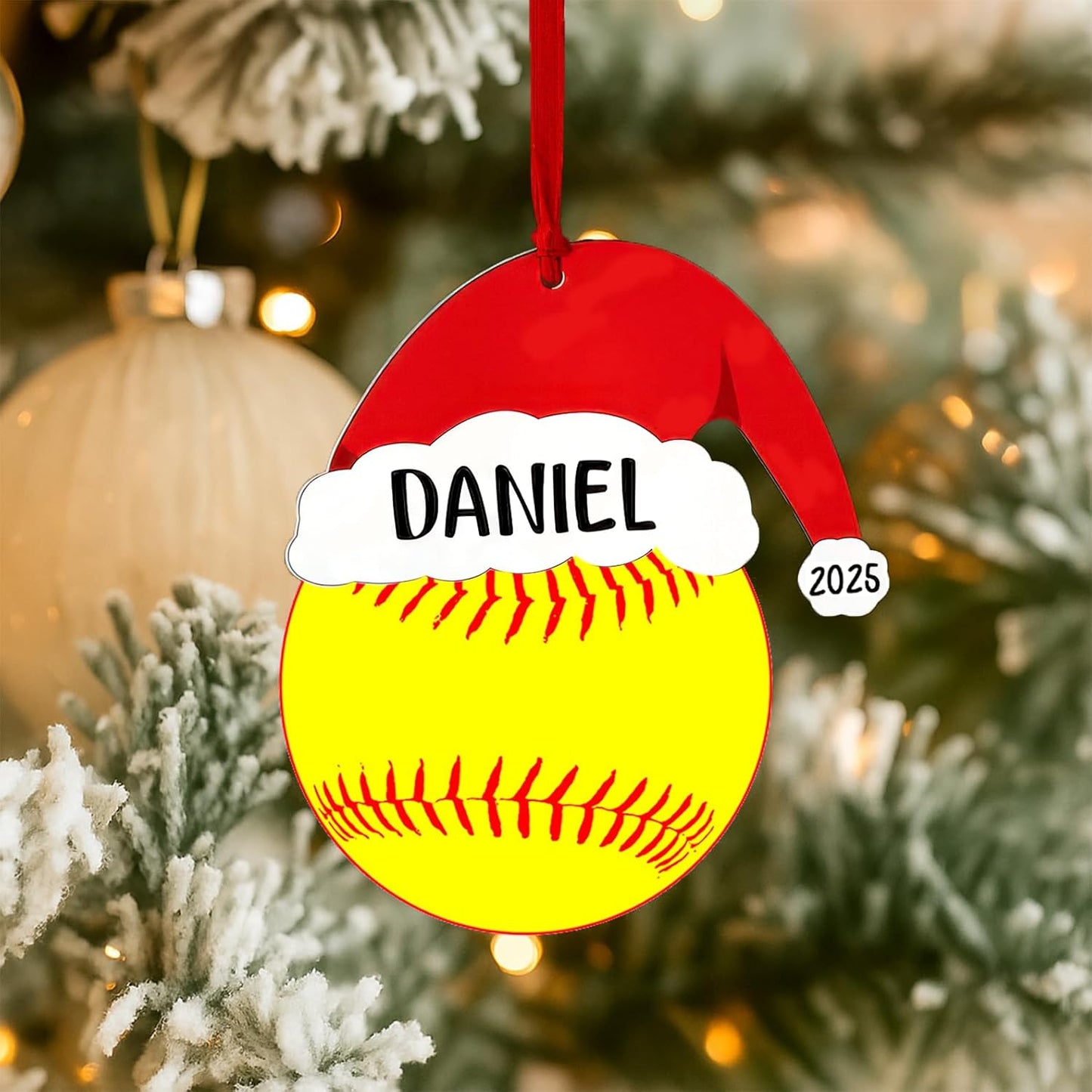 Personalized Softball Christmas Ornament 2025, Custom Christmas Tree Ornaments with Name, Team Ornament, Softball Coach Gift, Hanging Decor, Gifts for Sports Lovers Boys, Xmas Gift 2025