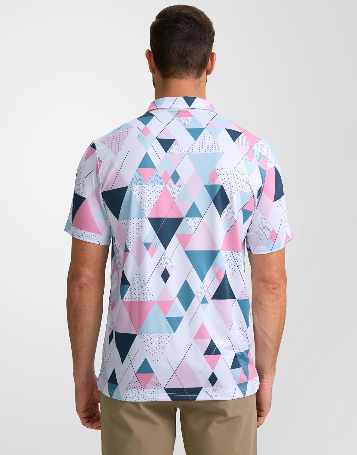 Obla Mens Golf Polo Shirts Short Sleeve Dry Fit Performance Moisture Wicking Casual Print Collared Golf Shirts for Men