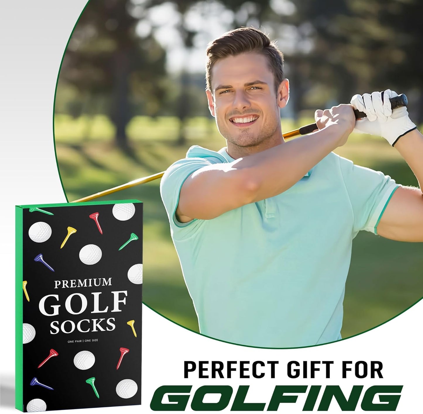 VICRAZY Golf Gifts for Men, Women - Golf Accessories, Golf Socks for Dad, Mom - Funny gift, Christmas Gifts, Stocking Stuffer
