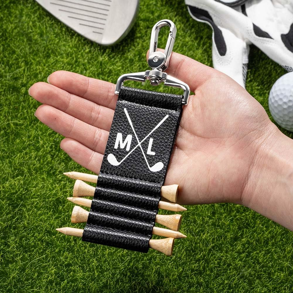 callie Personalized Monogram Golf Tees Holders with 5 Tees, Custom Golf Bag Tag, Golf Accessory Gifts for Mom, Dad, Women,Men