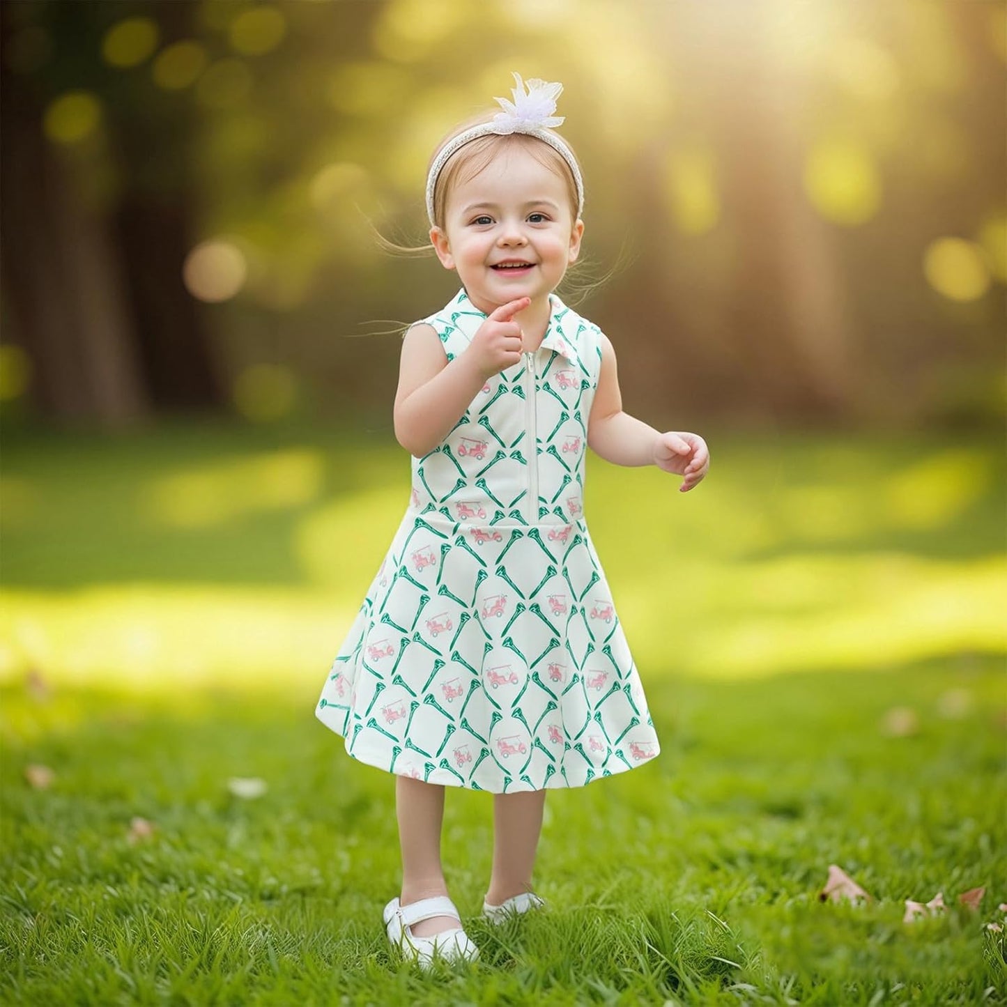 Little Girls Mardi Gras Outfit Toddler Sleeveless A Line Sun Dress Kids Zipper Party Dresses Spring Summer Clothes