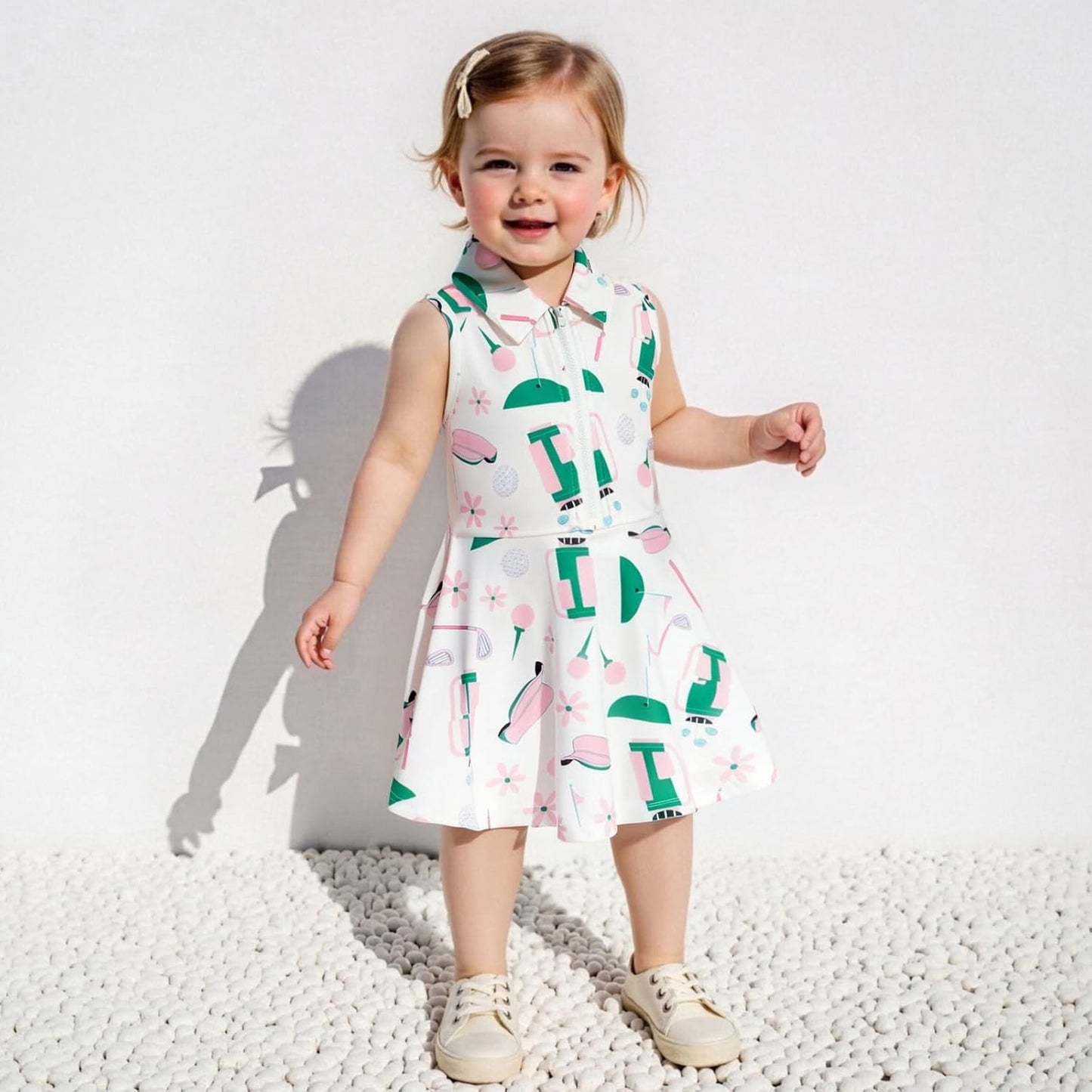 Little Girls Mardi Gras Outfit Toddler Sleeveless A Line Sun Dress Kids Zipper Party Dresses Spring Summer Clothes