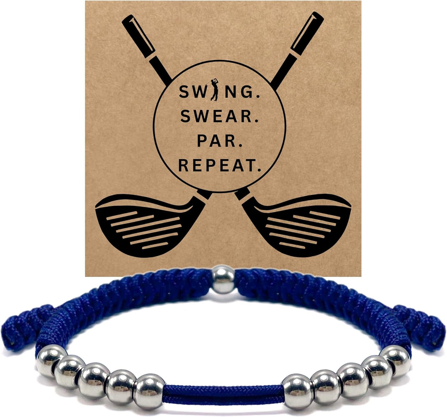 LAMIBEE Premium Golf Stainless Steel 10 Bead Score Counter Bracelet, Golf Stroke Count Bracelet, Resizable Easy Adjust Golf Round Scoring Tracker, Durable Stylish Golf Accessory