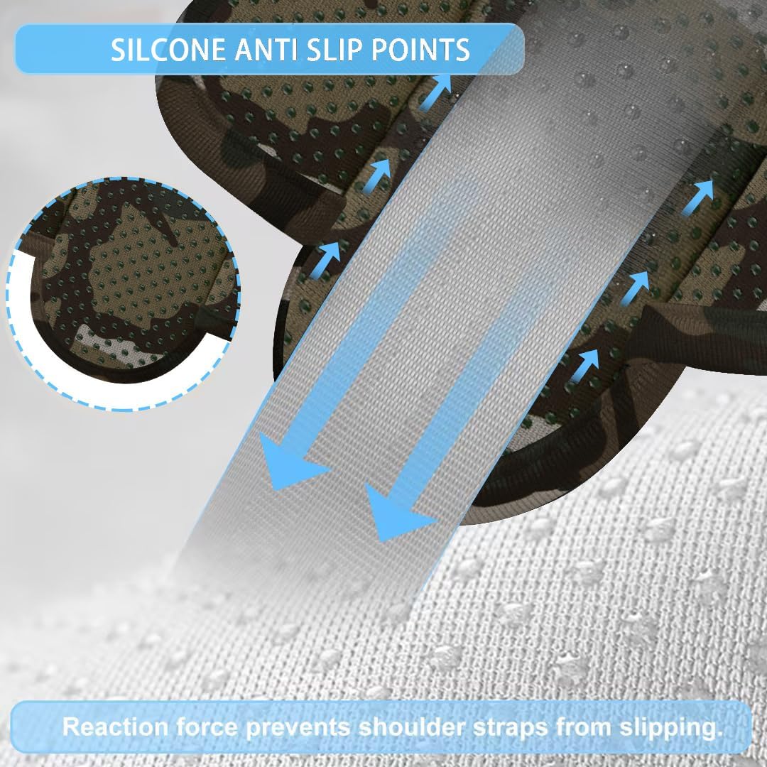 ZINZ 2-Pack Universal Shoulder Pad with Ultra Thick Cushion for Bag Luggage Bag Crossbody, Plus Long & Anti-Slip & Breathable,Camouflage Green