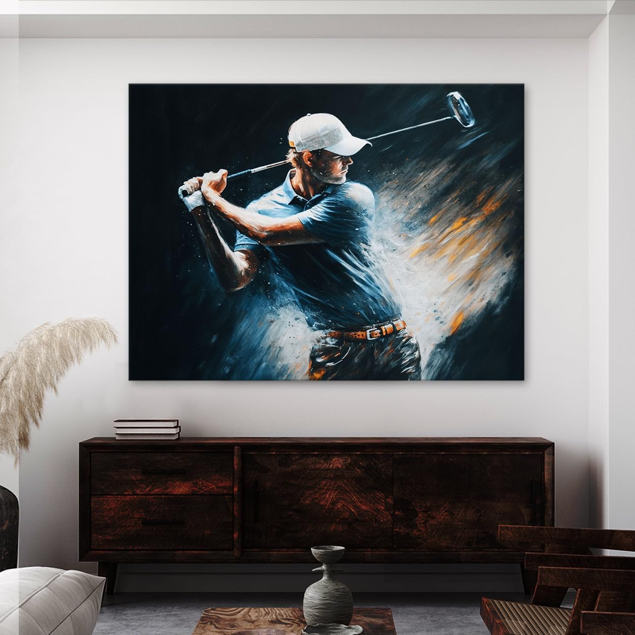 Sense Canvas Golf Golfer Motion Blur 8 Canvas Art - Home Decor Wall Art Print Poster Painting Large 40x30 / 1.5"
