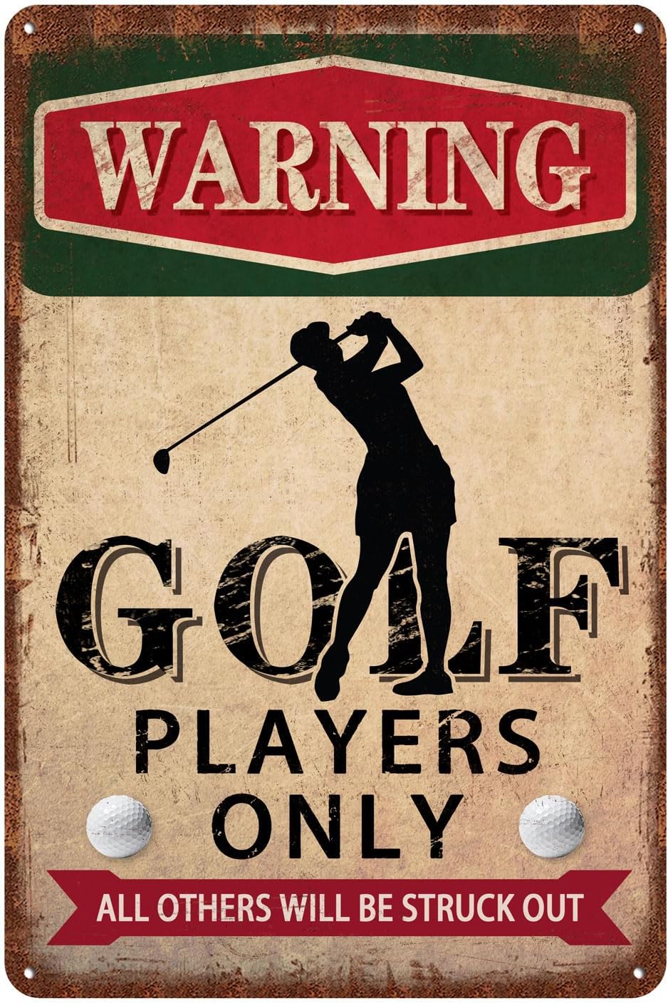 Golf Accessories Golf Decor For Boys Room Golf Gifts Sports Signs Warning Golf Players Only Metal Tin Signs