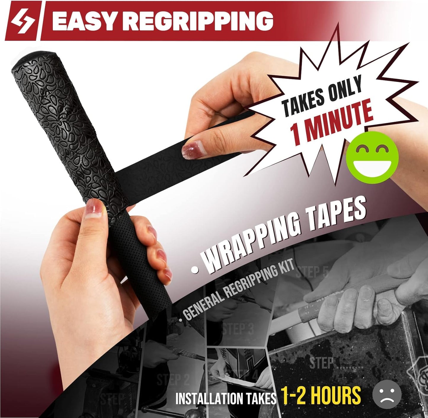 SAPLIZE Golf Grip Wrapping Tapes, 3 Or 15 Pack Tacky PU Overgrip Tapes, New Regripping Solution for Golf Club Grips