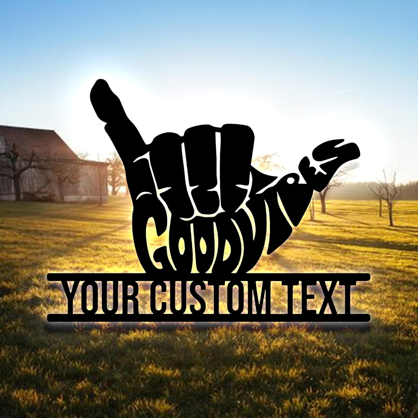 Custom Hang Ten Surfing Hand Metal Wall Art With LED Lights Summer Vibes, Outside Wall Hanging, Home Decor, Birthday Gift, Christmas Gift