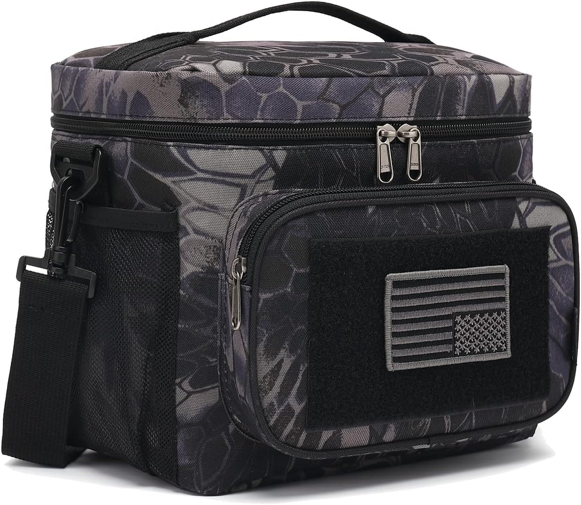 FlowFly Tactical Lunch Bag Large Insulated Lunch Box Cooler Tote for Men, Women with MOLLE/PALS Webbing(Typhon, Medium)