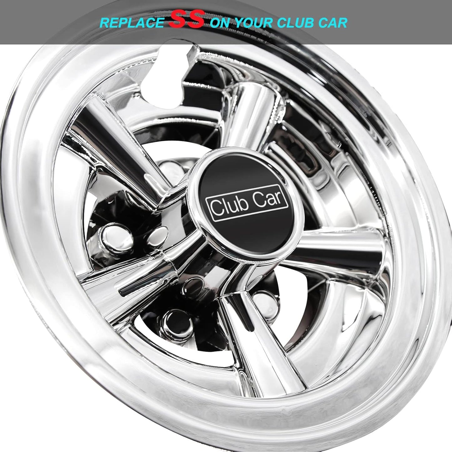 Logo Sticker for Club Car Golf Cart Hubcap 8", Universal Wheel Covers Hub Caps for Club Car, EZGo, Yamaha Golf Buggies Size 8 inch (4 Pack)