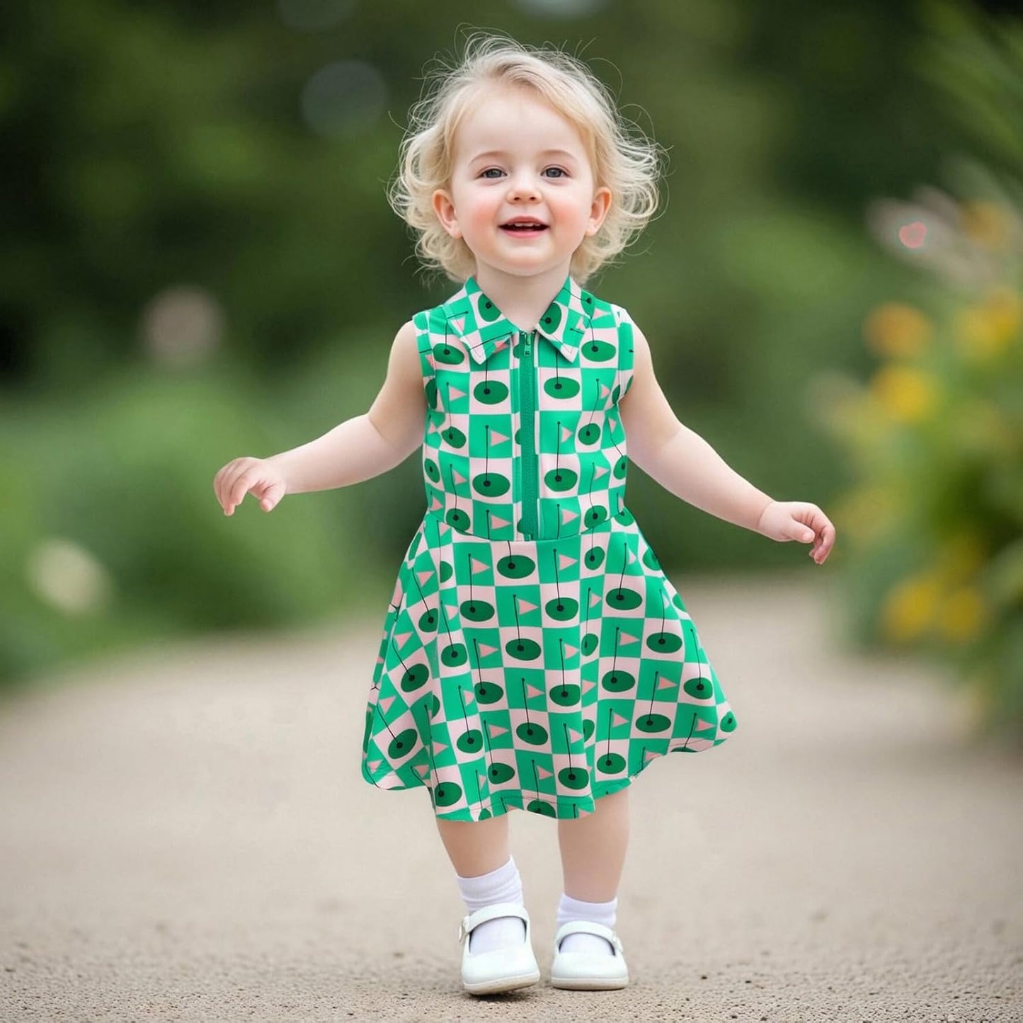 Little Girls Mardi Gras Outfit Toddler Sleeveless A Line Sun Dress Kids Zipper Party Dresses Spring Summer Clothes