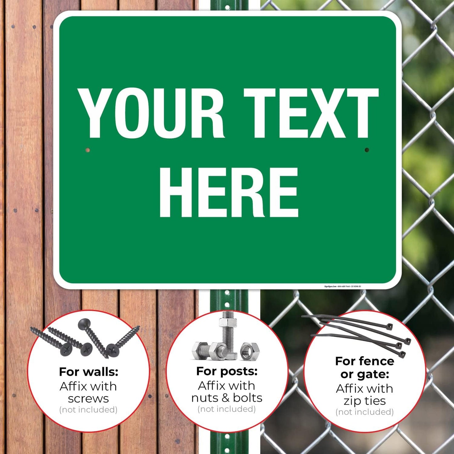 Personalized Custom Green Background Customize for Office, Business, Workplace, Home, Airbnb, Delivery Sign, 24x30 Inches, Rust Free .063 Aluminum, Fade Resistant, Made in USA by Sigo Signs