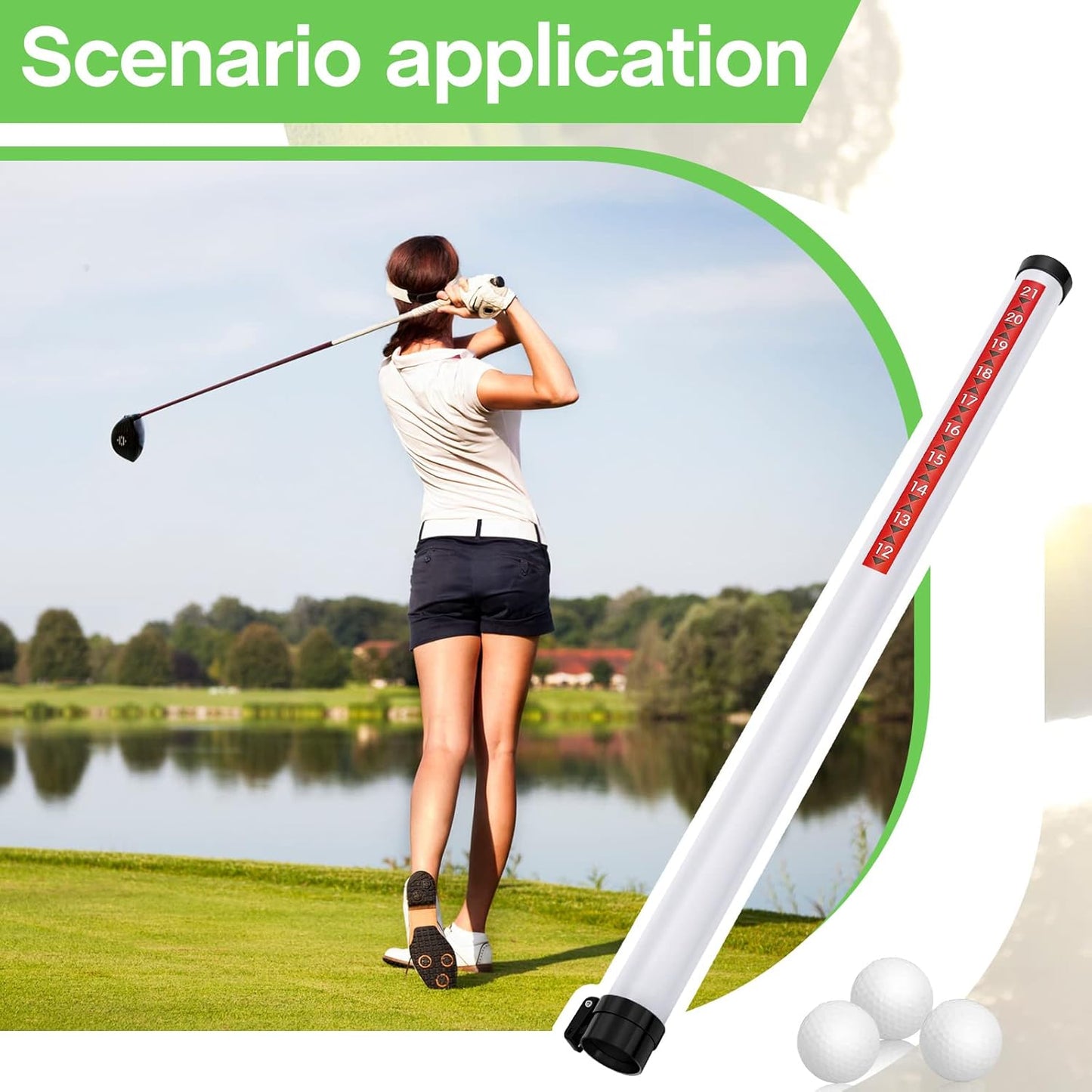 Deekin 2 Pieces Golf Ball Picker Plastic Clear Golf Ball Retriever Collector Golf Ball Pickup Tool Shag Tube