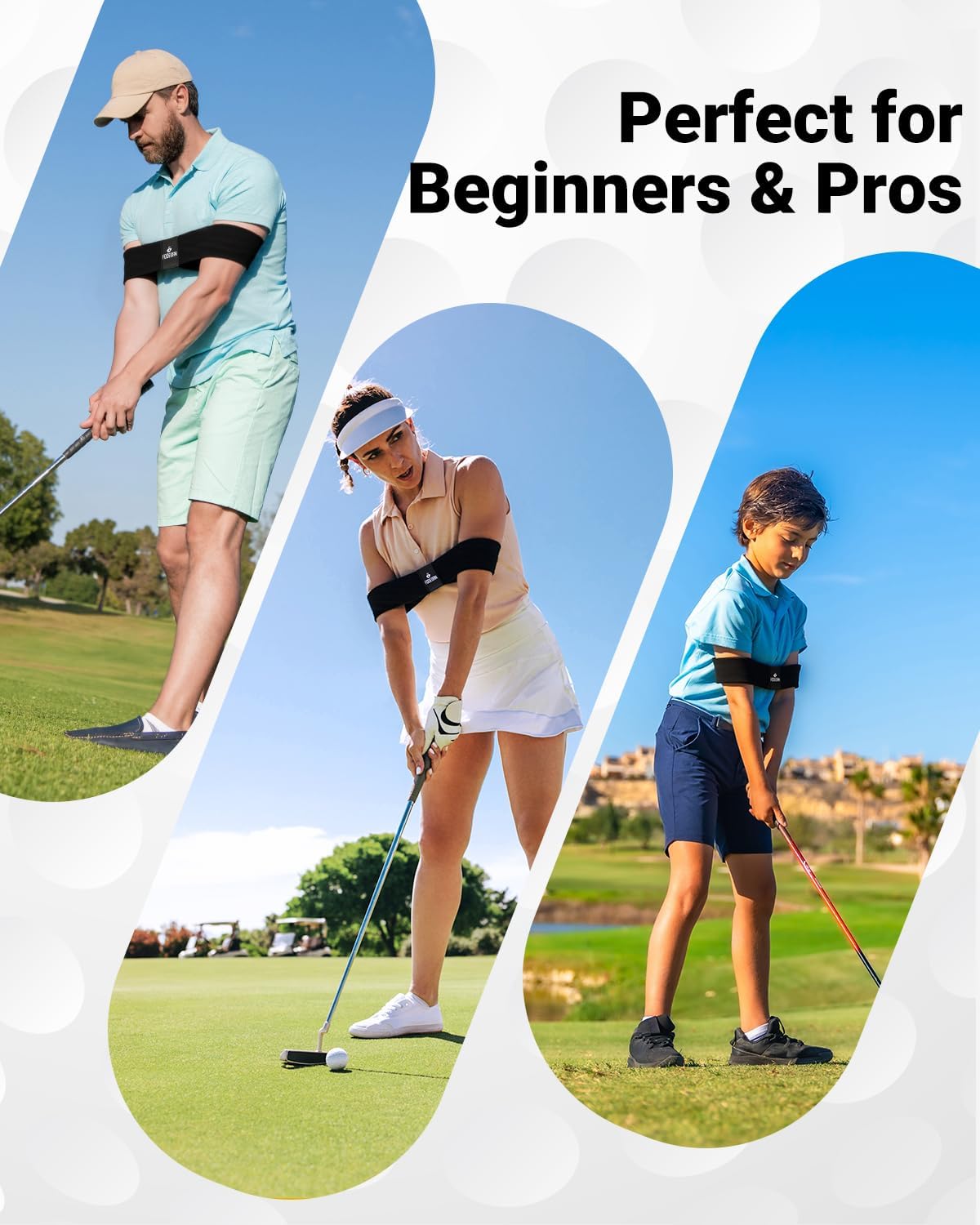 Golf Swing Training Aid – Swing Correcting Arm Band – Swing Trainer for Muscle Memory & Connection – Golf Trainer for Right & Left-Handed Players