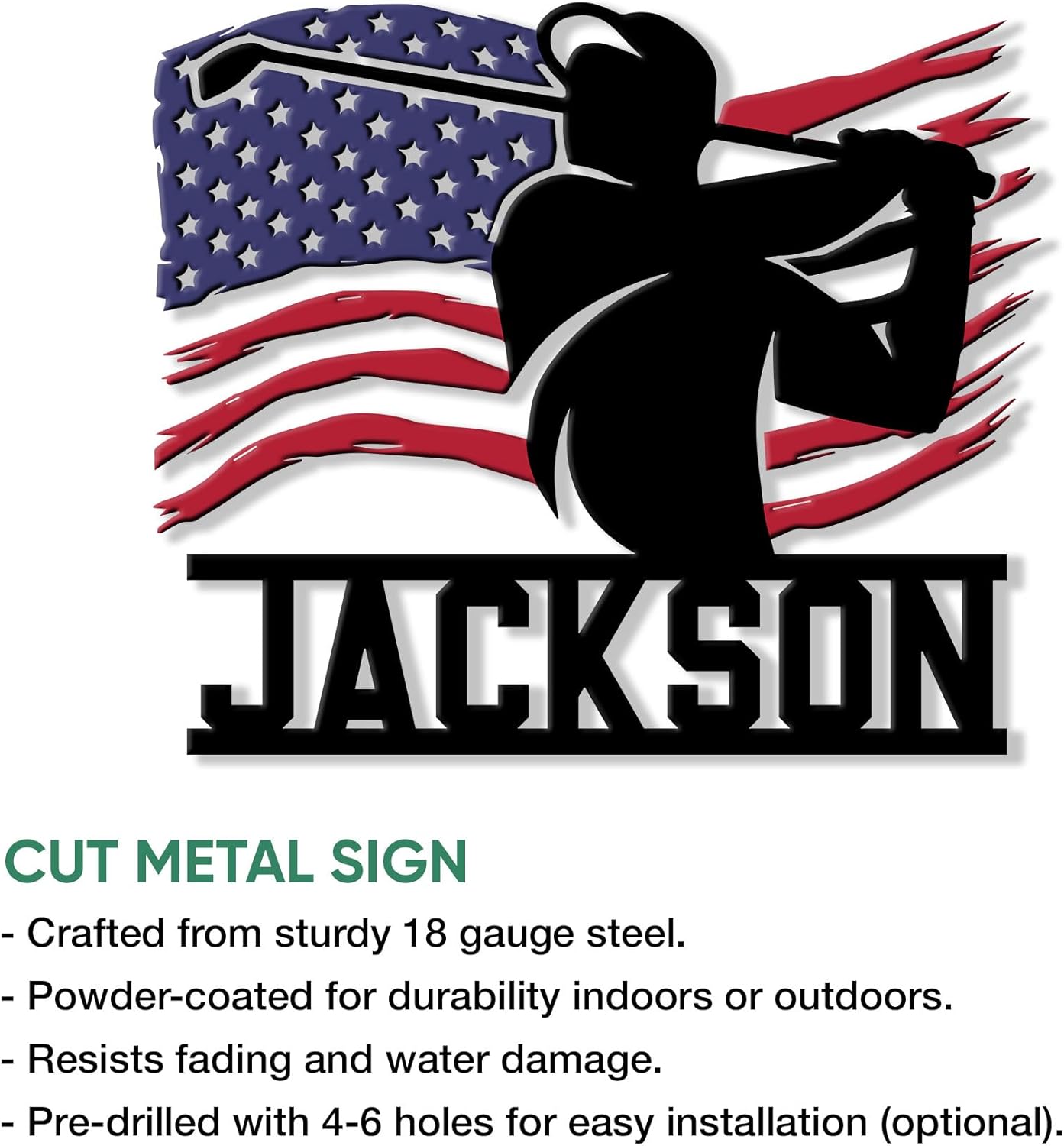 Custom Golf Metal Sign – Personalized Name Wall Decor for Porch, Yard, Clubhouse, or Room – Gift for Dad, Mom, Son, Daughter, or Coach on Birthday or Golf Celebration