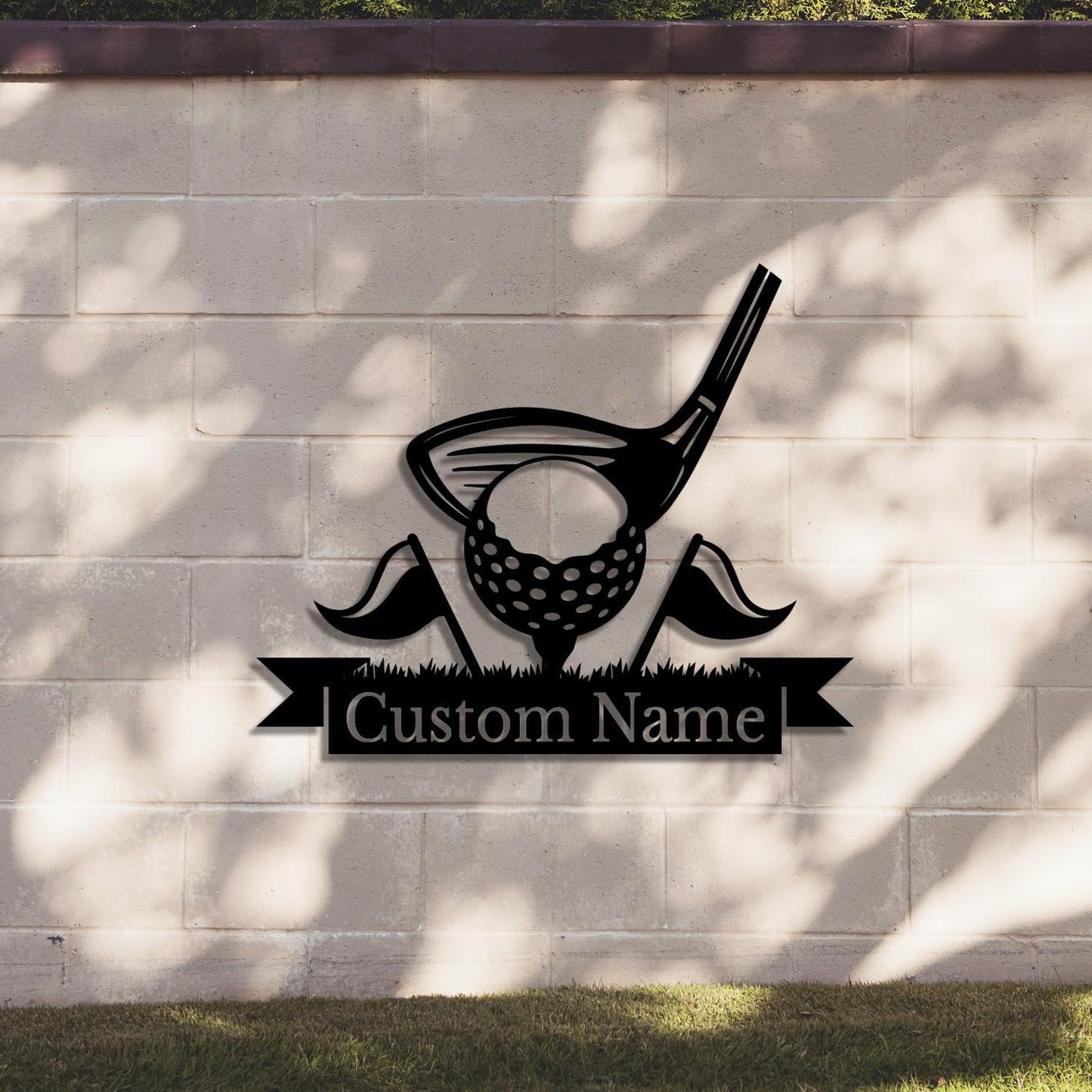 Personalized Custom Crossed Golf Metal Wall Art,Personalized Golfer Name Sign Decoration For Room,Hole Golf Club Decoration (Golf D)
