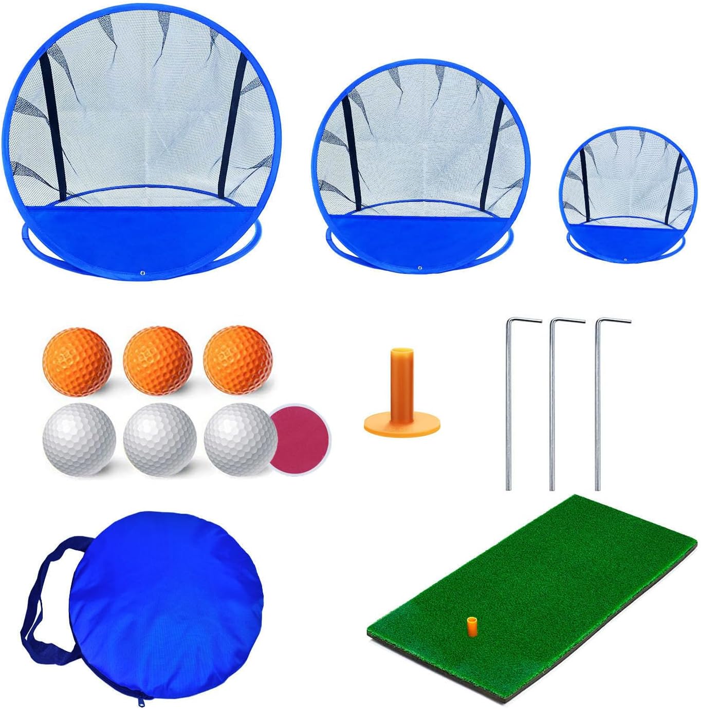 Golf Chipping Net for Backyard, Pop Up Chipping Practice Net with Balls Hitting Mat, Adults and Teens - Portable Golf Course Play Outdoor, Indoor, Camping, Lawn, Beach, Yard, Gifts