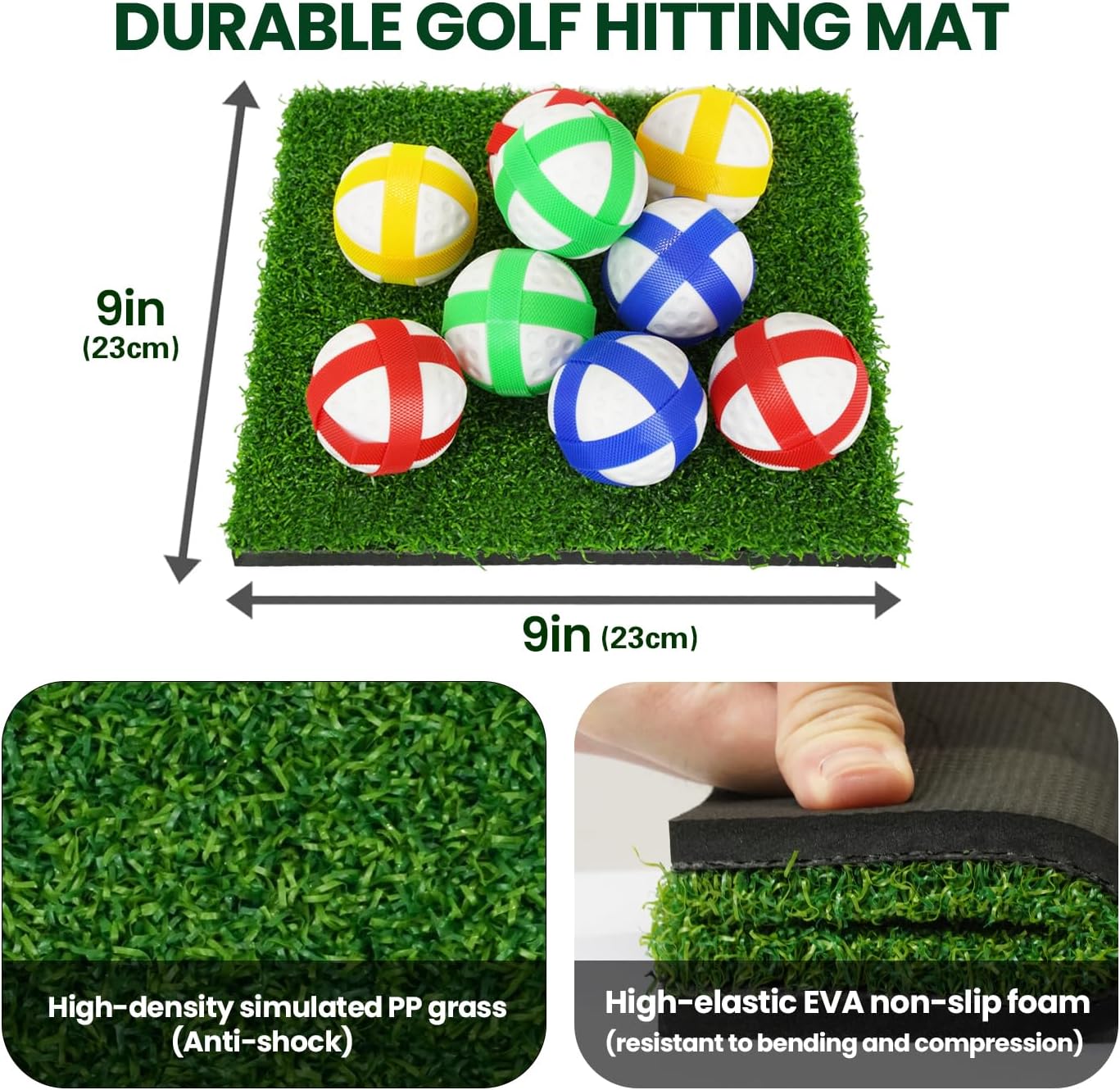 Golf Chipping Game Mat Double Sided,54 pcs Golf Game Set with 6×5 FT Golf Practice Mat,Outdoor Indoor Hitting Games for Adults & Kids,Home Backyard Garage Game, for Family Gatherings