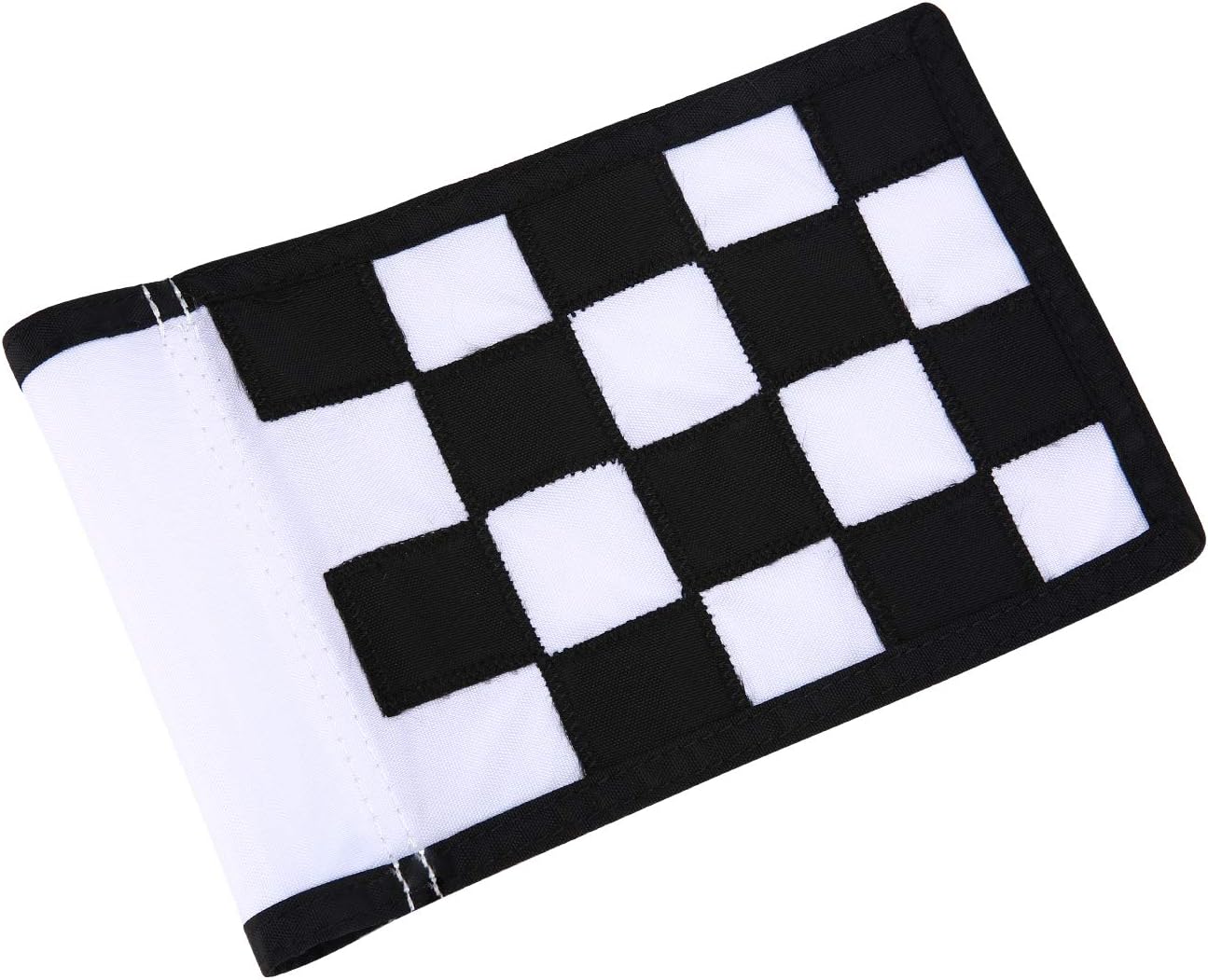 Golf Flag, Green Putting Green Flag,Solid Nylon and Checkered Training Flags for Indoor Outdoor Backyard Garden, Portable Golf Target Flags,8.7 * 6 inch (White-Black)