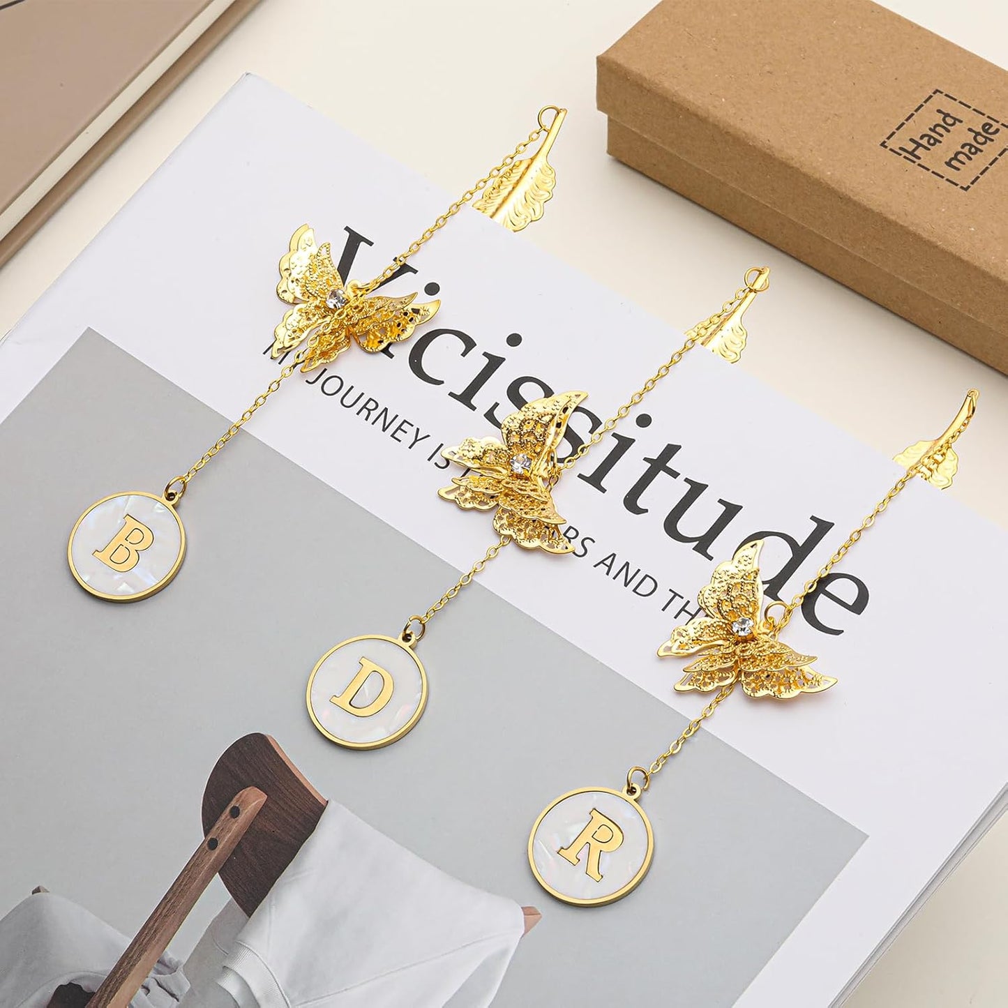 Personalized Initial Metal Butterfly Feather Bookmark for Women Girls Readers Book Lover Birthday Gifts for Women Her Teacher Girlfriend Wife Mom Sister Friend Daughter(Z)