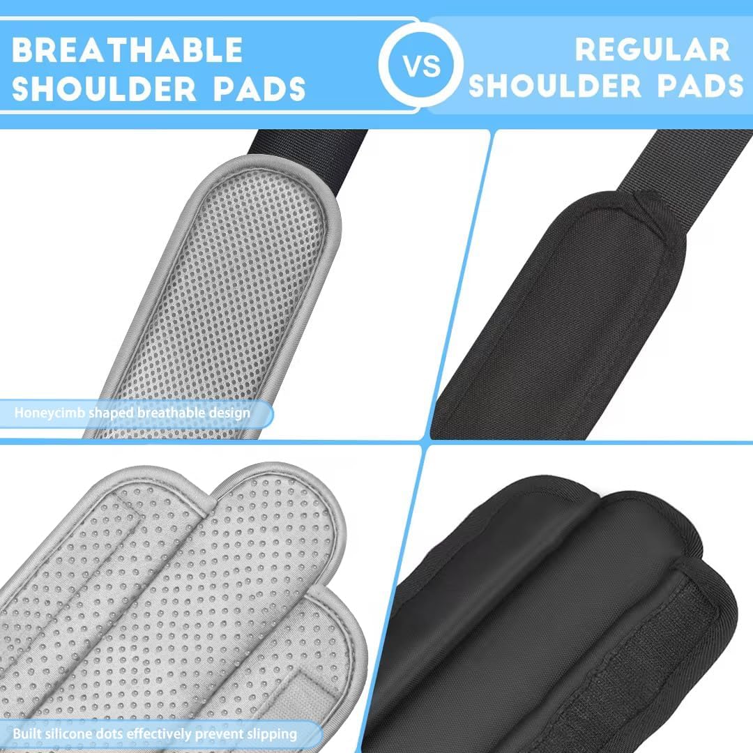 ZINZ 2-Pack Universal Shoulder Pad with Ultra Thick Cushion for Bag Luggage Bag Crossbody, Plus Long & Anti-Slip & Breathable,Grey