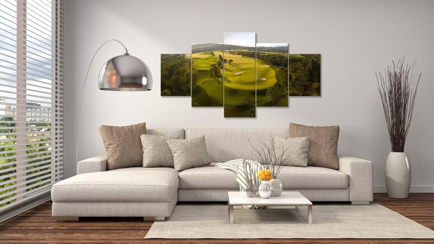 chenchenArt Payne's Valley Golf Course Wall Art Canvas Prints - Payne's Valley Golf Course Pictures Wall Decor for Living Room Bedroom Bathroom Home Decorations Framed Ready to Hang(60''W x 32''H)
