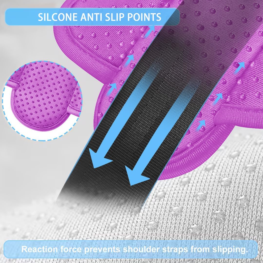 ZINZ 2-Pack Universal Shoulder Pad with Ultra Thick Cushion for Bag Luggage Bag Crossbody, Plus Long & Anti-Slip & Breathable,Purple