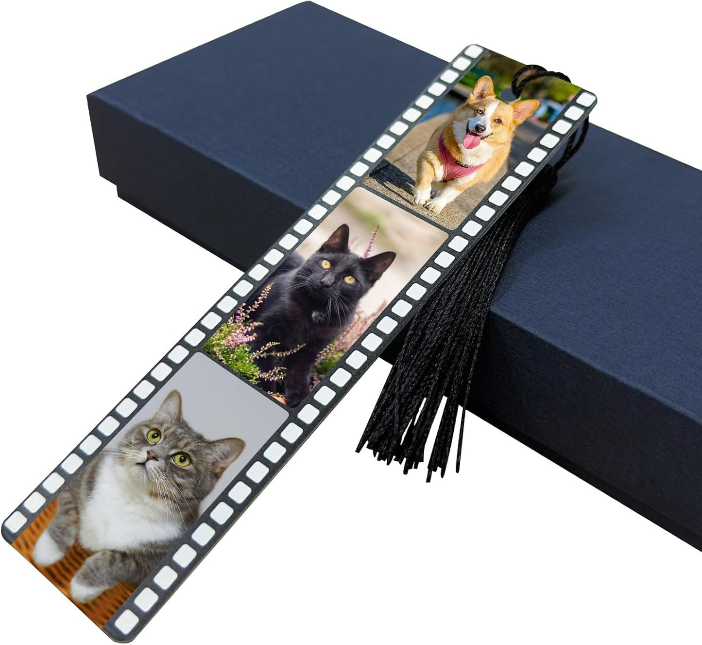Custom Metal Bookmark with Tassels Personalized Photo and Text Bookmarks for Book Lovers Women Men Kid Adult