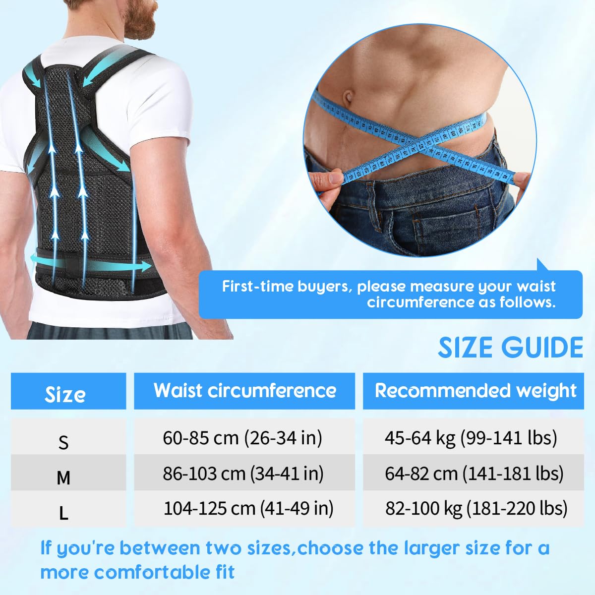 Posture Corrector for Women & Men – Adjustable Back Brace with Full Back Support, Shoulder Straightener for Spine Alignment, Scoliosis, Hunchback & Back Pain Relief (Black, Medium)