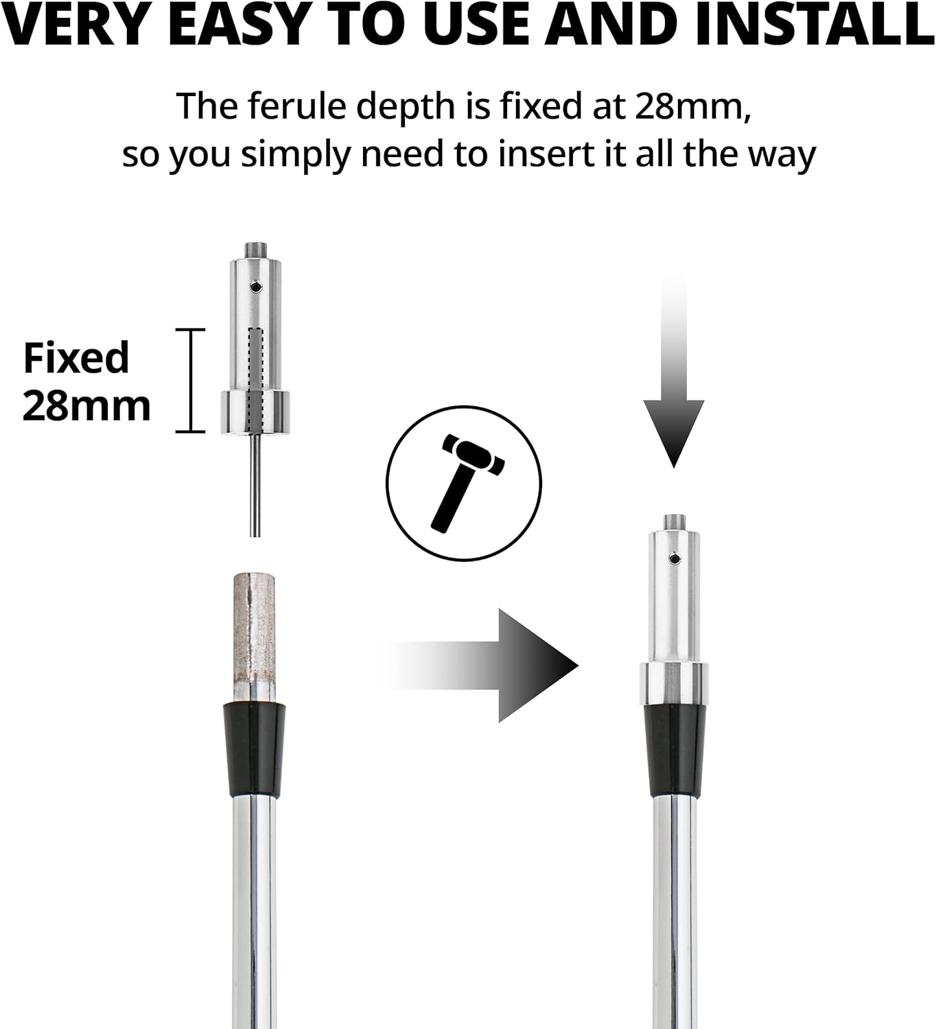 Automatic Precision Golf Shaft Ferrule Installer - Collared Ferrule Alignment Tool (Ensures Perfect Centering), Compatible with Callaway and All Major Brands
