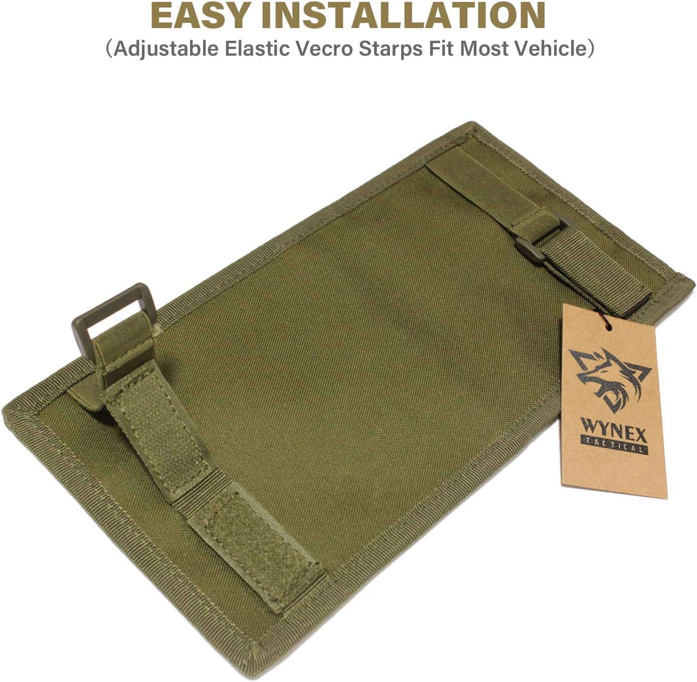 WYNEX Car Sun Visor Organizer with MOLLE Panel | Universal Car Storage Pouch, Compatible Sedan, Suvs, and Vans | for Small Tools, Glasses & Documents