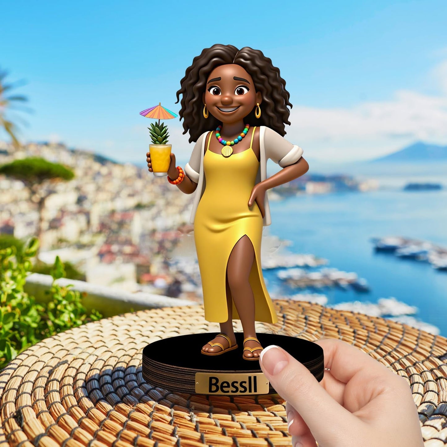 Personalized Cartoon Photo Sculpture Ornament Custom Name 2D Acrylic Photo Casual Cartoon Style Figurine Desk Decor Gift for Men Women Family Couple Birthday Xmas (Style 11)