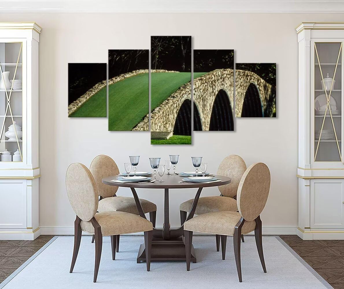 Famous Bridge at Augusta National Golf Course Wall Art for Living Room Bedroom Bathroom Home Decorations Augusta Golf Course Pictures Posters Framed Artwork Ready to Hang(60''W x 40''H)
